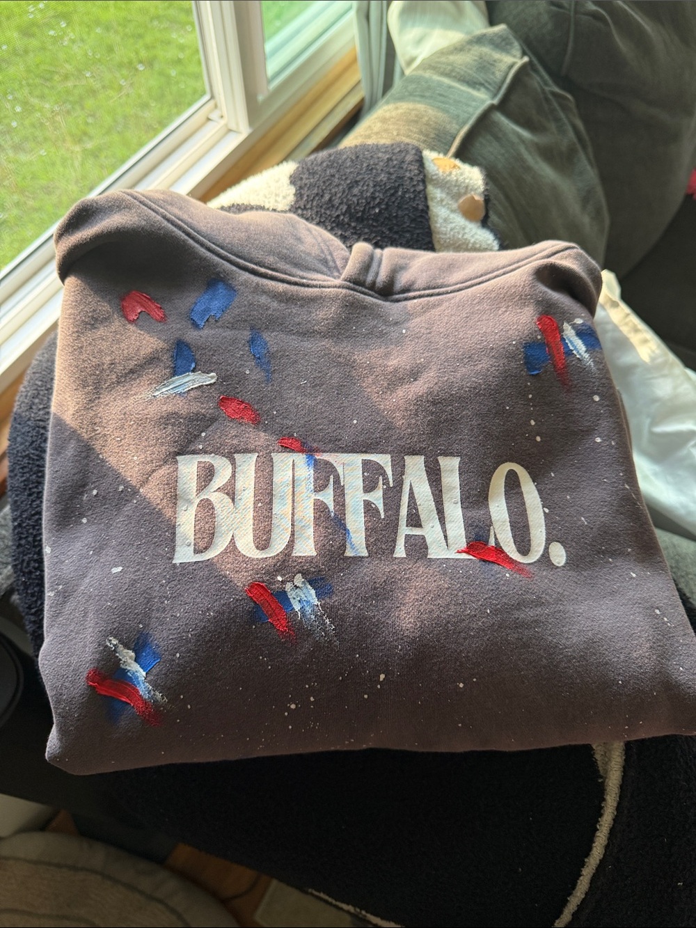 Buffalo Women’s hoodie - leveled up paint splatter